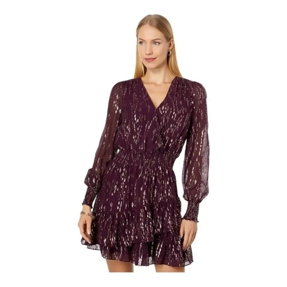 Lilly Pulitzer Cristiana Long Sleeve Silk Dress Cherry Ganache Size 2 NWT